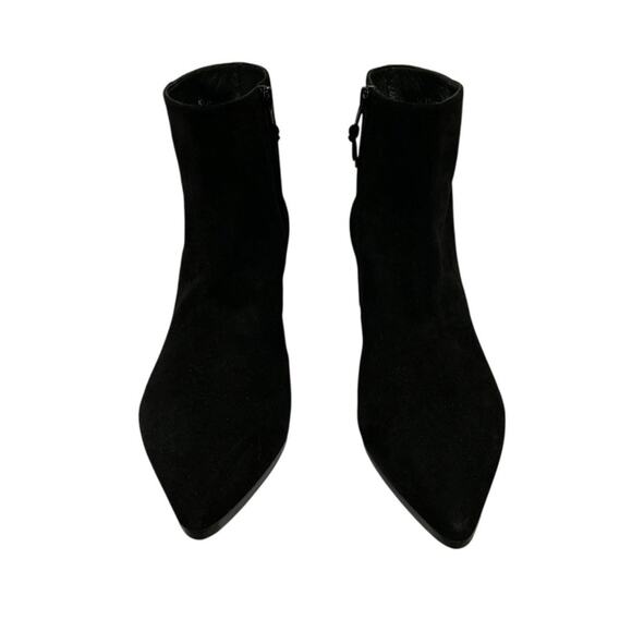 Stuart Weitzman Notazzie Black Suede Ankle Boots Size 9.5 Block Heel Booties - Picture 6 of 9